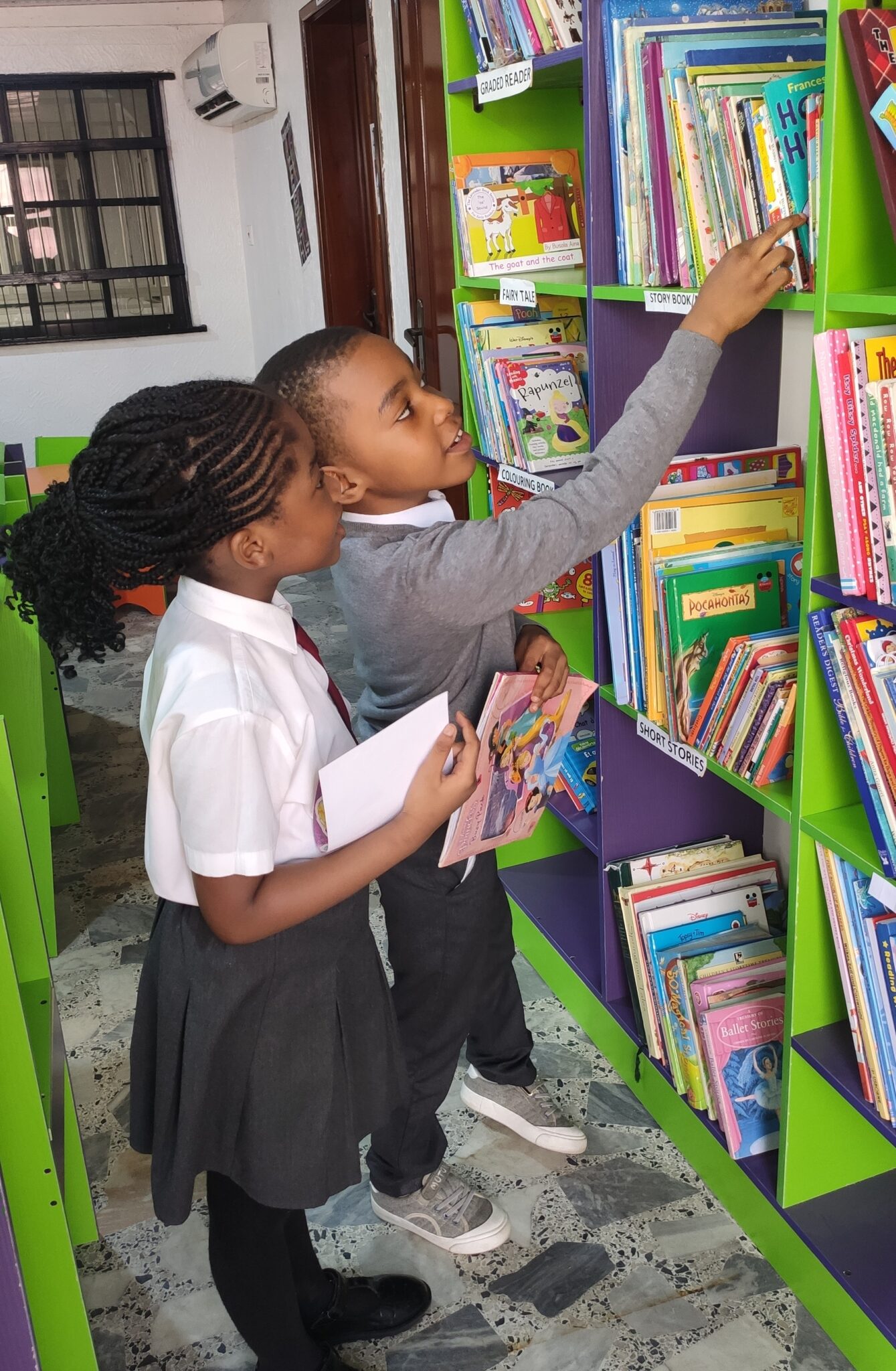 Pupils in the library